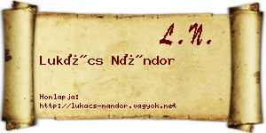 Lukács Nándor névjegykártya